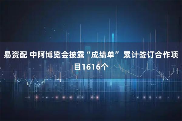 易资配 中阿博览会披露“成绩单” 累计签订合作项目1616个